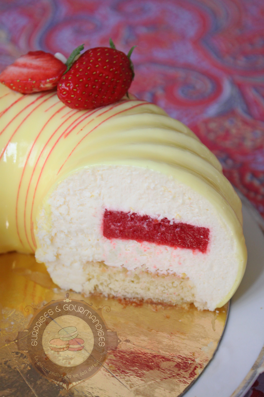 Entremets fraise citron - Yellow de Christophe Felder - Surprises et Gourmandises