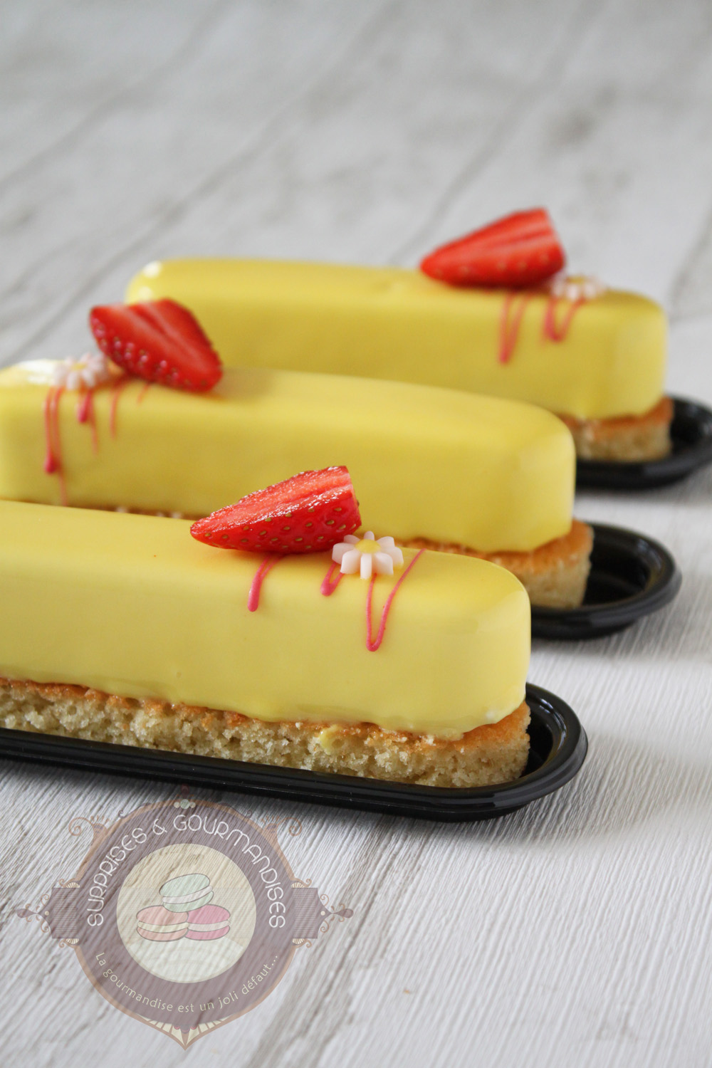 Entremets fraise citron - Yellow de Christophe Felder - Surprises et Gourmandises
