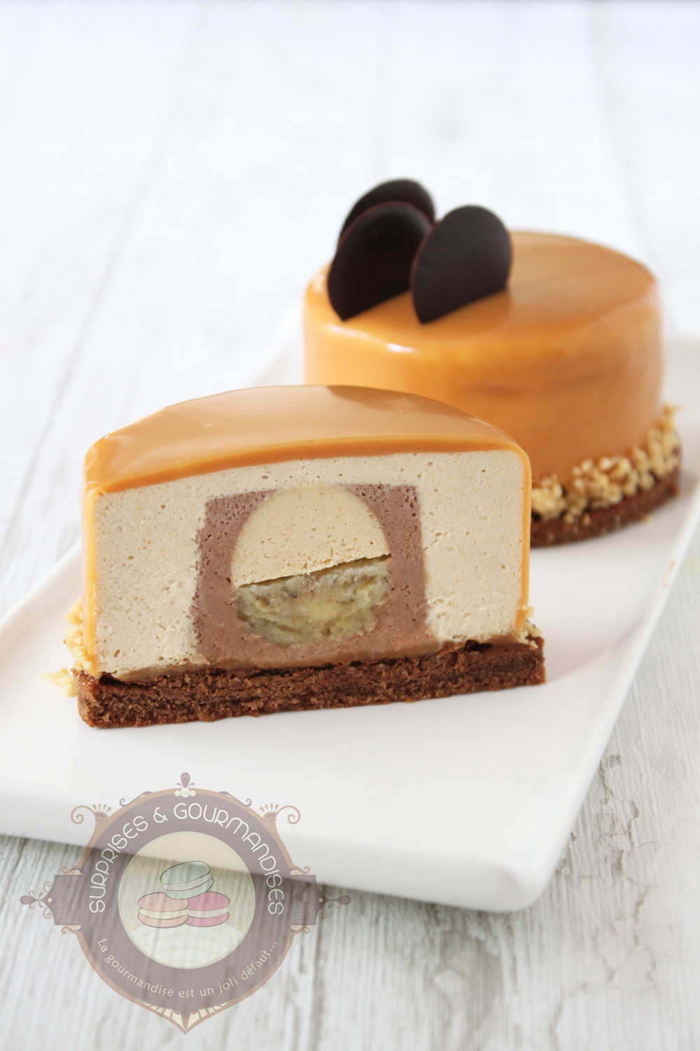 Petits entremets banane, chocolat et cacahuète - Surprises et Gourmandises