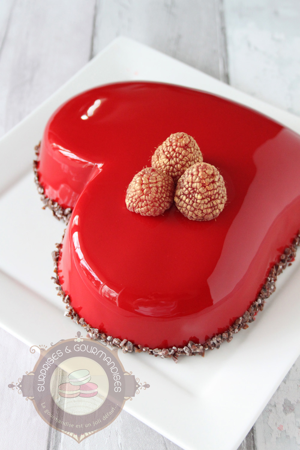 Entremets chocolat noir et framboise d'Imane - le meilleur pâtissier - Surprises et Gourmandises