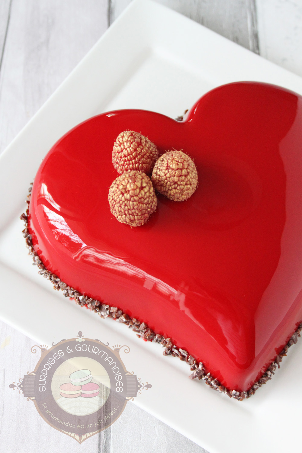 Entremets chocolat noir et framboise d'Imane - le meilleur pâtissier - Surprises et Gourmandises