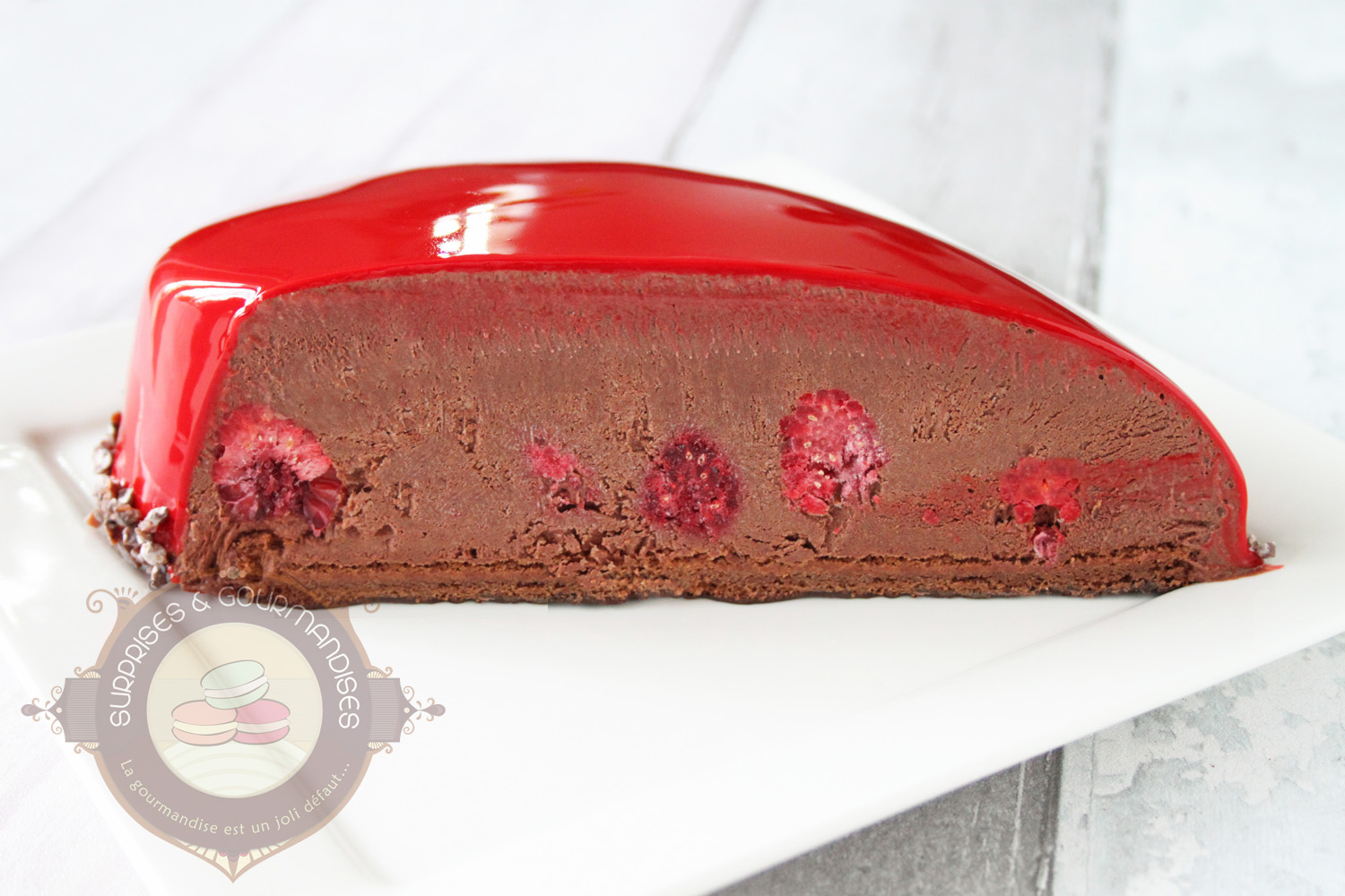 Entremets chocolat noir et framboise d'Imane - le meilleur pâtissier - Surprises et Gourmandises