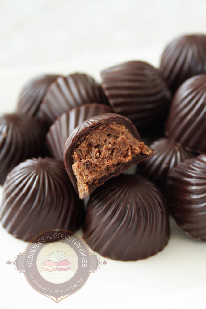 Bonbons chocolat au praliné croustillant - Surprises et Gourmandises