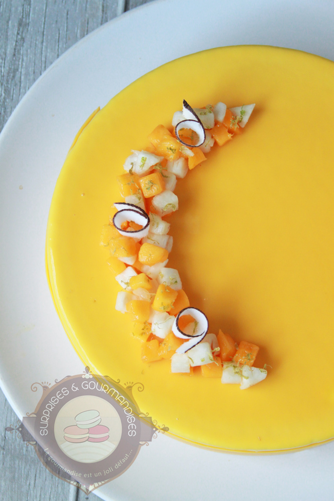 L'exotico'coco - entremets mangue, ananas et noix de coco - Surprises et Gourmandises