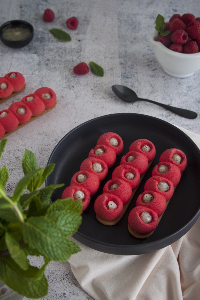 entremets menthe framboise