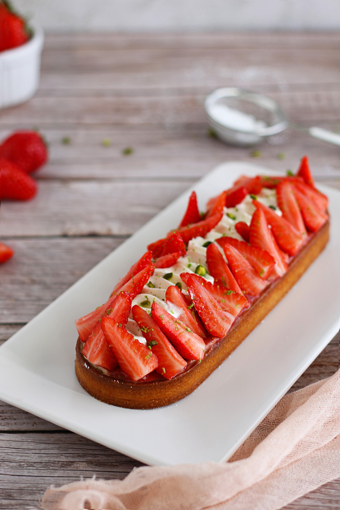 Tarte fraise, vanille et pistache - Surprises et Gourmandises